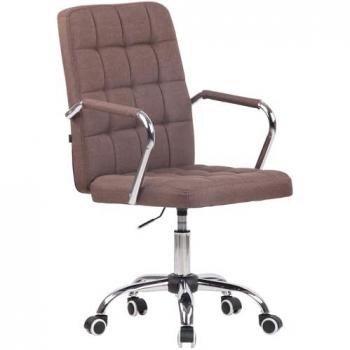 Fauteuil de bureau marron tissu CLP Terni réglable en hauteur pivotant