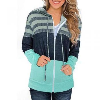SMENG Women's Sweatshirt mit Kapuze, Kordelzug, Longsleeve, grün, Größe XXL