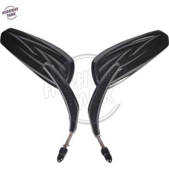 Espejos negros de 8mm para motocicleta Harley Road King Classic XL1200C XL1200L 883 FLHXS FLHR Fat Boy FLRT