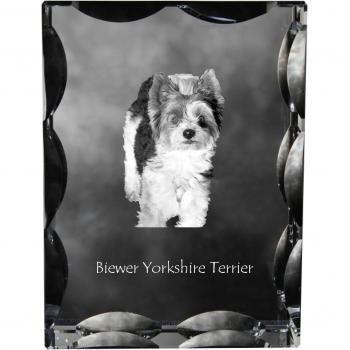 Biewer Yorkshire Terrier Glass Art Piece