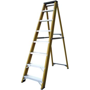 British Made Lyte 8‑Level Glass Fibre Swingback Ladder