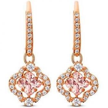 Pendientes Swarovski Sparkling Dance, Rosa, Oro Rosa