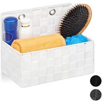 Bathroom Hanger: Relaxdays 20x25x15 cm White Storage Basket