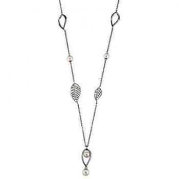 Collana Morellato con foglia in acciaio, perle e cristalli