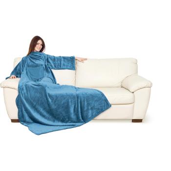 Coperta Azzurra Kanguru Deluxe Ocean con Maniche Microfibra
