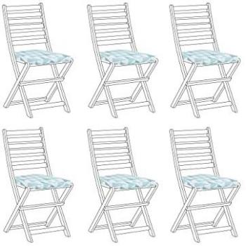 Blue and White Geometric Outdoor Seat Pad Cushions