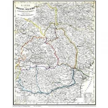 Historische Karte: Moldau, Walachei, Siebenbürgen mit Bessarabien 1848