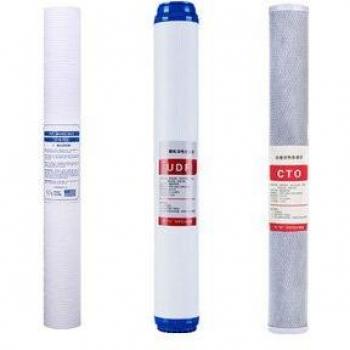 Filtro de agua de 20 pulgadas, 3 cartuchos: membrana UF, sedimento PP y CTO para ósmosis inversa