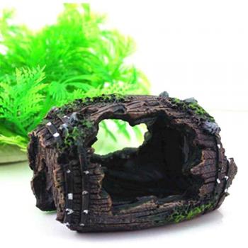 1Pcs Aquarium Fish Tank Artificial Barrel Resin Ornament Cave
