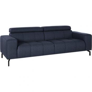 2,5-Sitzer DOMO COLLECTION Cunelli – dunkelblau, 238 × 79 × 104 cm – optional 6‑fach verstellbares Kopfteil