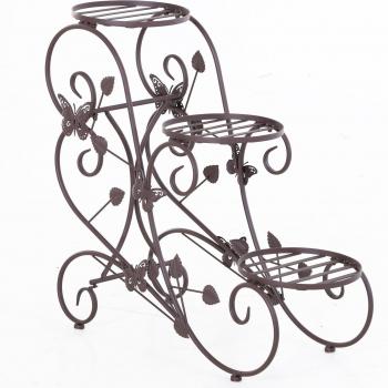 Metallblumenständer drei Ebenen im französischen Stil von Outsunny, Farbe Bronze
