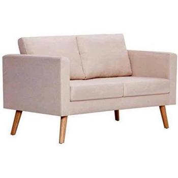 VidaXL 2-Seater Sofa in Cream Fabric