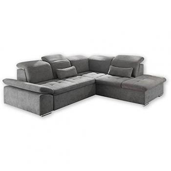 ED WAYNE Ecksofa mit Schlaffunktion und Bettkasten, 276x240 cm, Grau