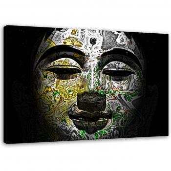 Buddha Portrait Canvas 60x40 Abstract Design