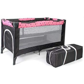 900-34083 Baby-Reisebett Luxus Sternchen grau inkl. Transporttasche