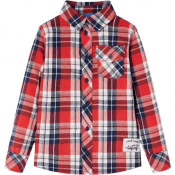 Camicia a Quadri Rossa e Blu Marino per Bambini 140