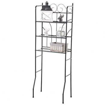 Schwarze Stahlbadregal Pinar – 3 Ebenen, 60 × 35 cm