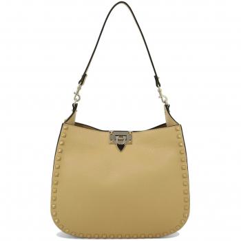 Valentino Garavani Rockstud Hobo Bag, Brown, ONE SIZE
