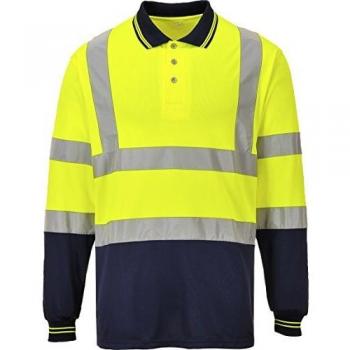 Polo Long Manches Jaune/Marine Taille XXL