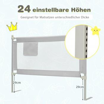 Grille de sécurité pour lit d'enfant Coast 145 x 25 x 101,5 cm gris