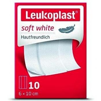 Leukoplast Soft White 10 Adhesive Dressings 6 x 10 cm