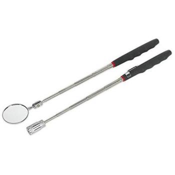 Sealey S0941 Telescopic Magnetic LED Pick-Up Tool and Inspection Mirror Set