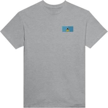 Classic-Neck Saint Lucia Flag Short-Sleeve Tee