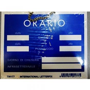Targa Informativa Orario Lavoro Tempopol Blu 15x11