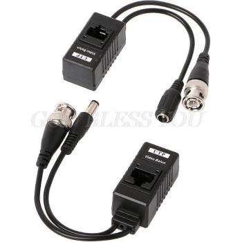 Passive BNC to RJ45 Video and Audio Balun for CCTV