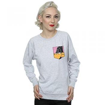 Looney Tunes Ladies Daffy Duck Face Sweatshirt