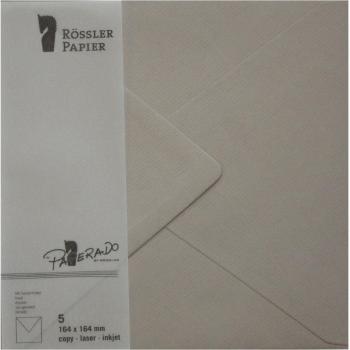 Sobres Cuadrados con Interior Gris Perla – Rossler Pack 5 unidades
