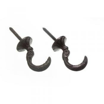 Curtain Tie Back Hooks Egyptian Black 45mm (20 pairs)
