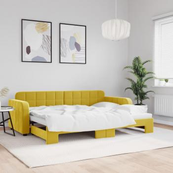 Sommeil Solaire – Lit Gigogne 80x200 cm en Velours Jaune (VidaXL)