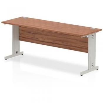Dynamic Impulse 1800/600 Rectangle Silver Cable Managed Leg Desk Walnut