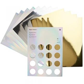 Spiegelkarton-Block Gold/Silber