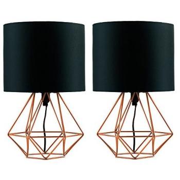 Copper & Black Table Lamp Duo