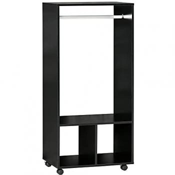Mobile Black Open Wardrobe Clothes Rail