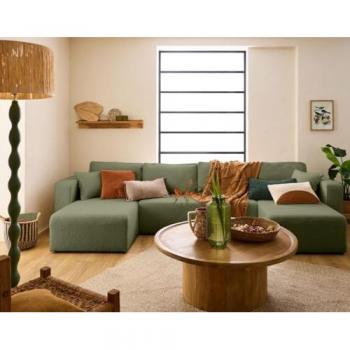 Topaze Convertible 7-Places Panorama U – Tissu Bouclette Vert, Coffre Intégré