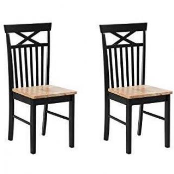 Lot de 2 chaises en bois de couleur noire