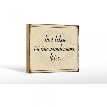 Hölzerschrift‑Dekor „Das Leben: Eine wundervolle Reise“ – 18 × 12 cm