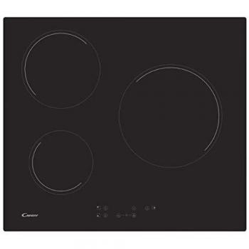 Candy CH63CT/1 Plaques à feu vitrocéramique – 3 foyers – Niche – 56 cm × 49 cm – Noir