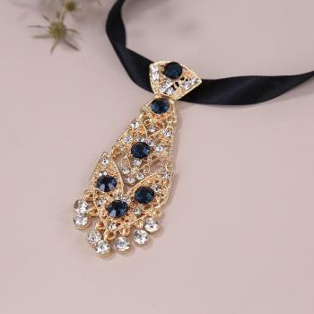 Men's Wedding Tie Necklace with Rhinestones