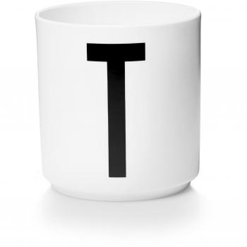 Personalisierte Buchstabentasse A–Z, edles weißes Porzellan – Design Letters
