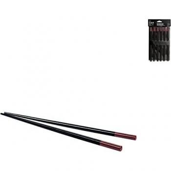 Set de 6 pares de palillos de sushi en bambú negro 24 cm