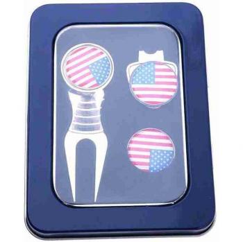 Outil de golf portable avec pince à chapeau et fourche
