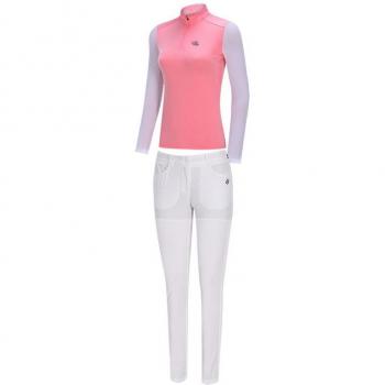 Pantalón Blanco y Camisa Rosa para Golf
