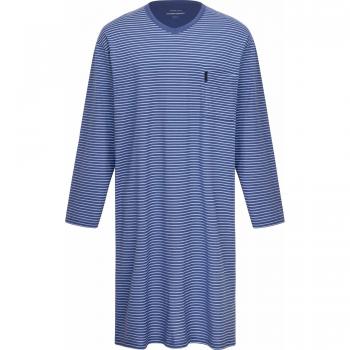 Blaues Herren Nachthemd 48 (Langarm)