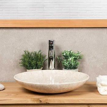 Lavabo de mármol Lysom 45 cm para encimera