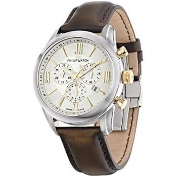 Philip Seahorse Orologio Uomo Cronografo Quadrante Beige, Cinturino Viola in Pelle