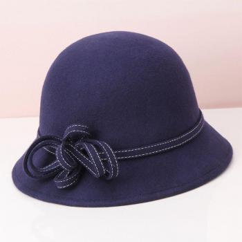 H295 Autumn Winter Wool Fedora for Women